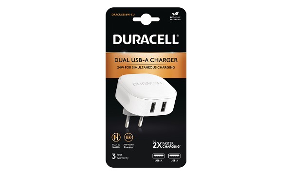 Cargador Duracell Dual 24W USB-A